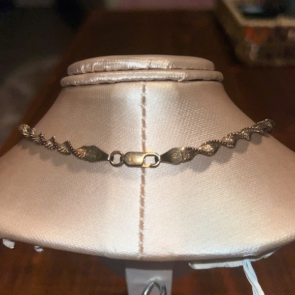 Vintage Italian Gold Plated 925 Sterling Silver 18” Crystal Twisted Necklace - Picture 5 of 5